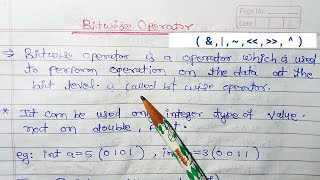 Bitwise Operators in C Language | XOR/AND/NOT and OR Operators