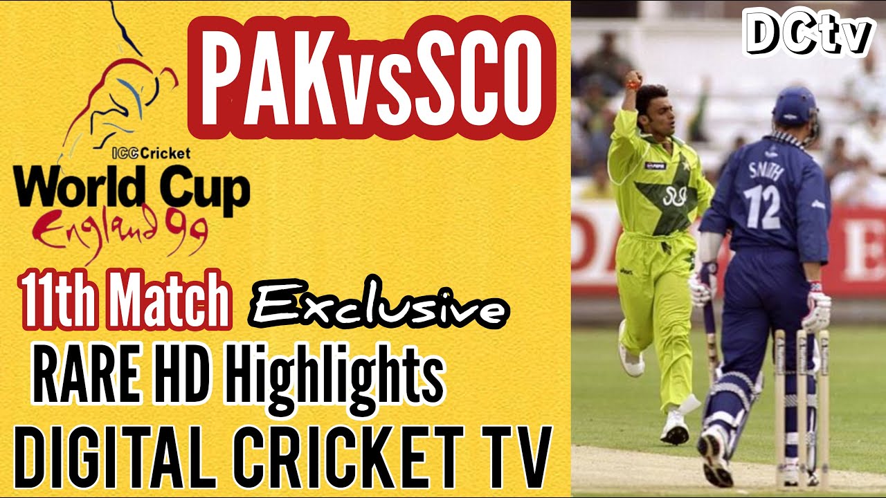 PAKISTAN vs SCOTLAND / 11th Match / Cricket World Cup 1999 / Rare HD Highlights / New HD Video