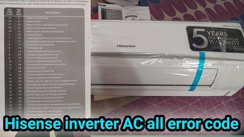 Hisense inverter AC all error code genuine video watch complete