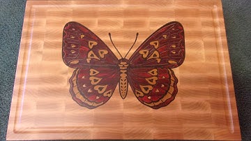 CNC ENDGRAIN INLAY CUTTING BOARD "THE BUTTERFLY"