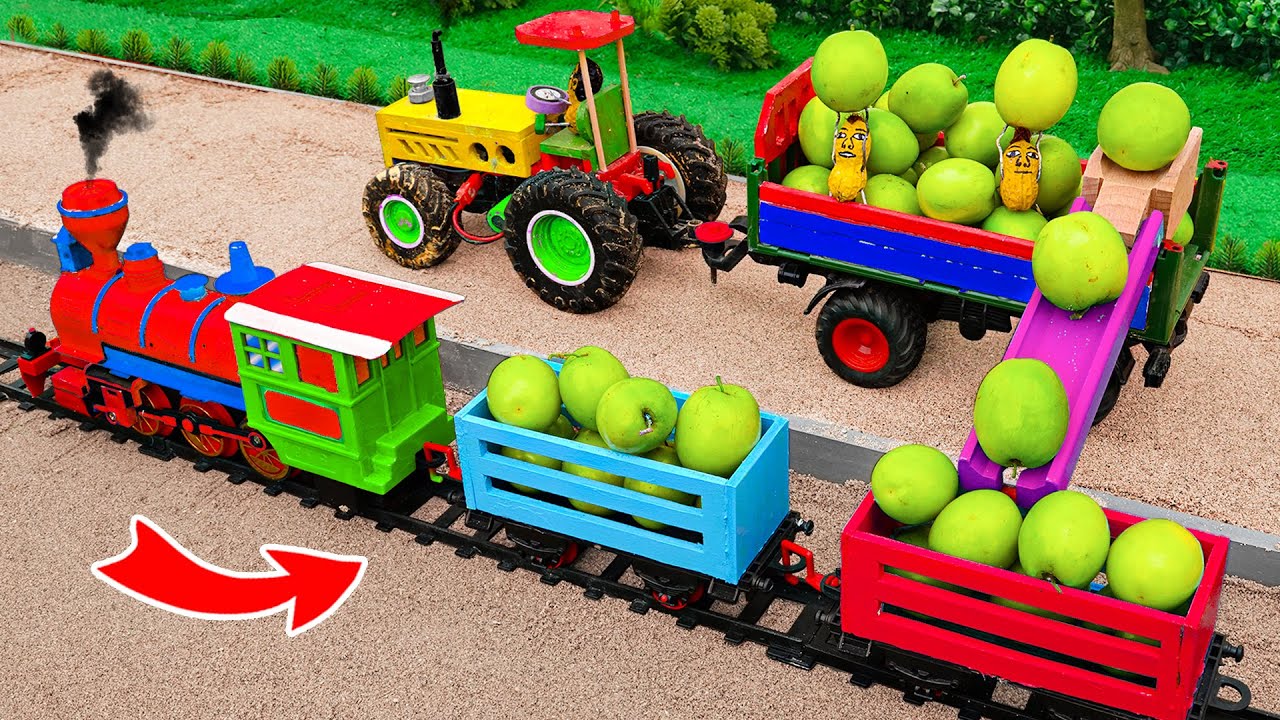 Самодельный трактор, железнодорожный транспортер для перевозки кокосов | @DIYTractorStory