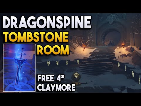Dragonspine TombStone Room + FREE 4* Claymore! - World Quests and Puzzles -【Genshin Impact】