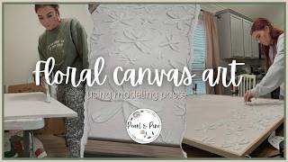 Making 3D Floral Canvas Art with Modeling Paste screenshot 5