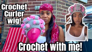 Crochet with me! Make a Crochet Roller/Curler wig/bonnet!