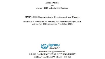 📚 MMPH 005 Solved Assignment | Organisational Development and Change | IGNOU 📚
