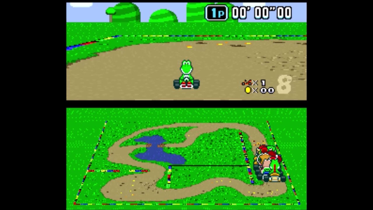 Super Mario Kart (mkart April 13th 1992 beta): 100cc Flower Cup