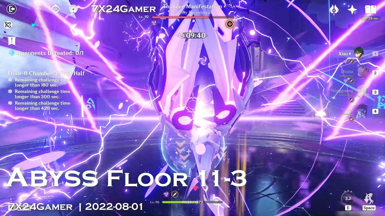 How to pass abyss floor 11-3 | Thunder Manifestation | 220801 