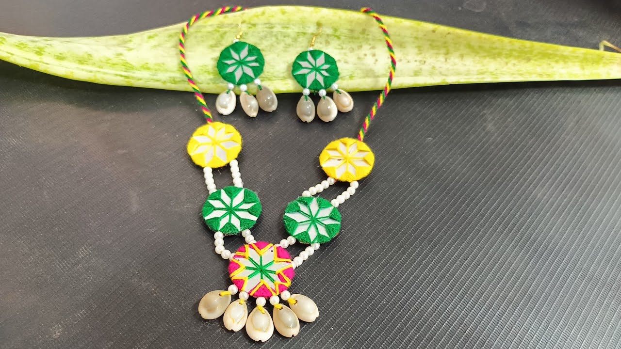 amezing chatarawithcowrie  nacklestutorial||navratrispecial ornaments||dorawork||diy||home madeset||