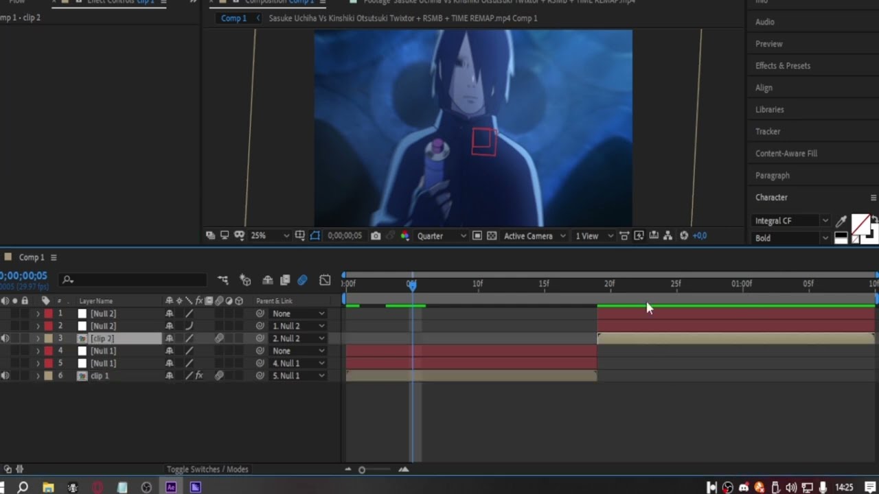 How to make an edit in after effects