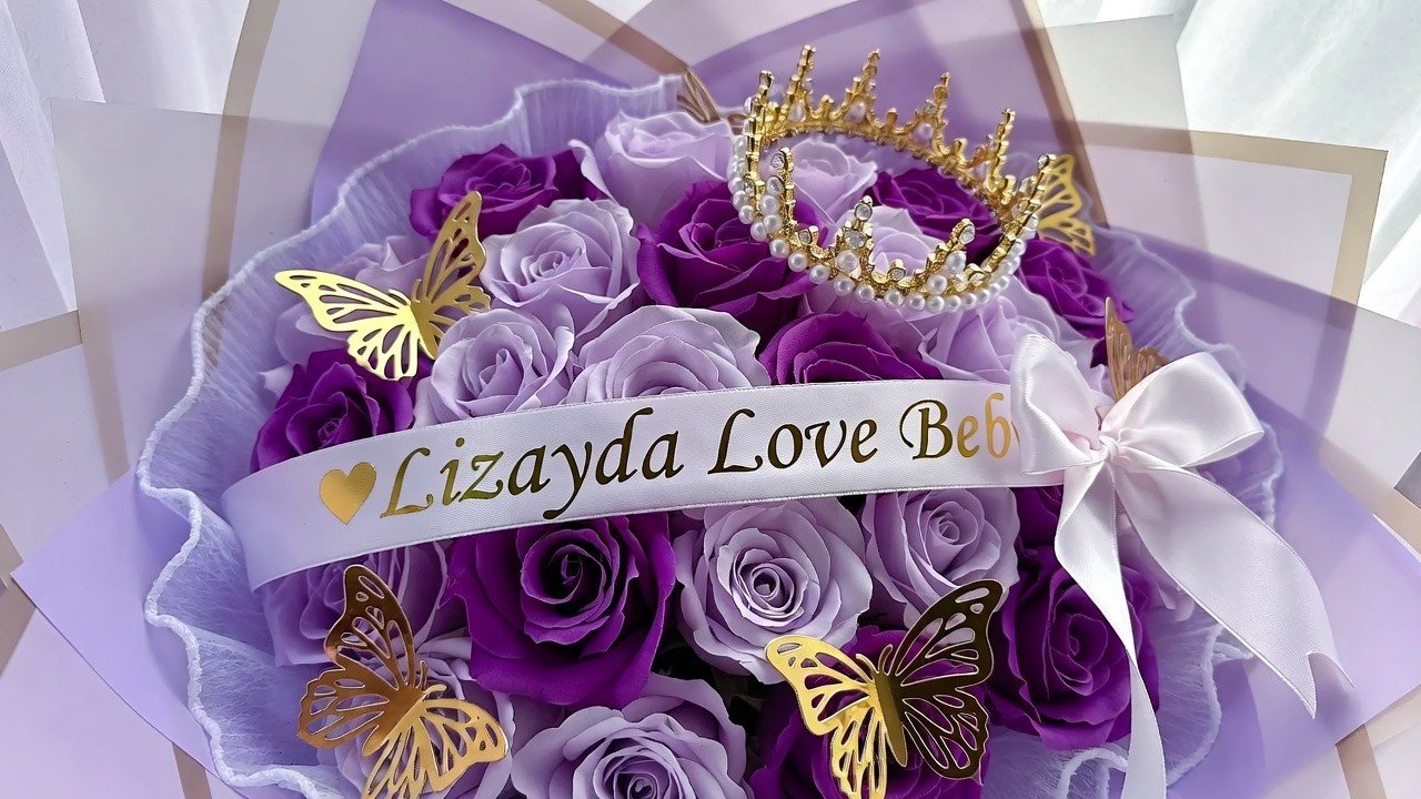 Ramo Gigante de Rosas Eternas Moradas Parte 2 👑🦋 