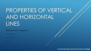 Properties of Vertical and Horizontal Lines    –    Elementary Algebra