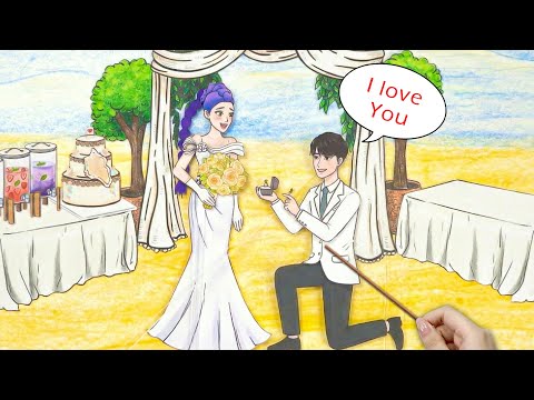 💸Paper DIY💸 Bride Rumi & Groom Jinu Love Stories   kpop demon hunters paper doll 케이팝 데몬 헌터스 종이구관