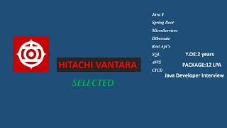 HITACHI VANTARA Java Developer Interview 2022.| Java Interview Questions | 2 years Experienced.