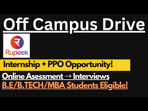 Rupeek Off Campus Drive 2025 | Online Assessment + 2-3 Interviews Rounds🔥🔥