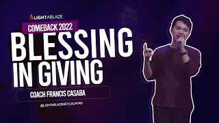 Blessing in Giving | Coach Francis Casaba