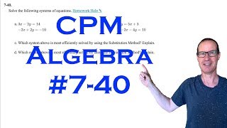 CPM Algebra Chapter 7 Problem 40