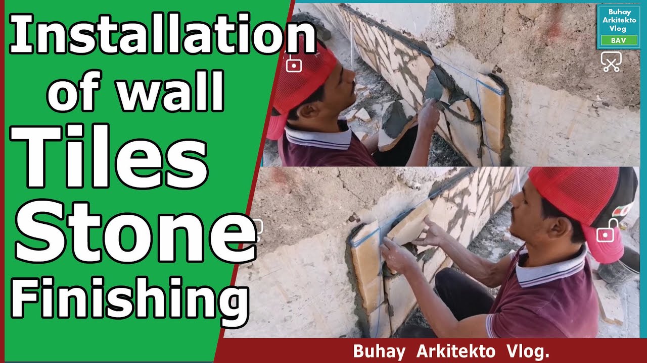 how to install a stone wall finishing, how to install brick stone, how