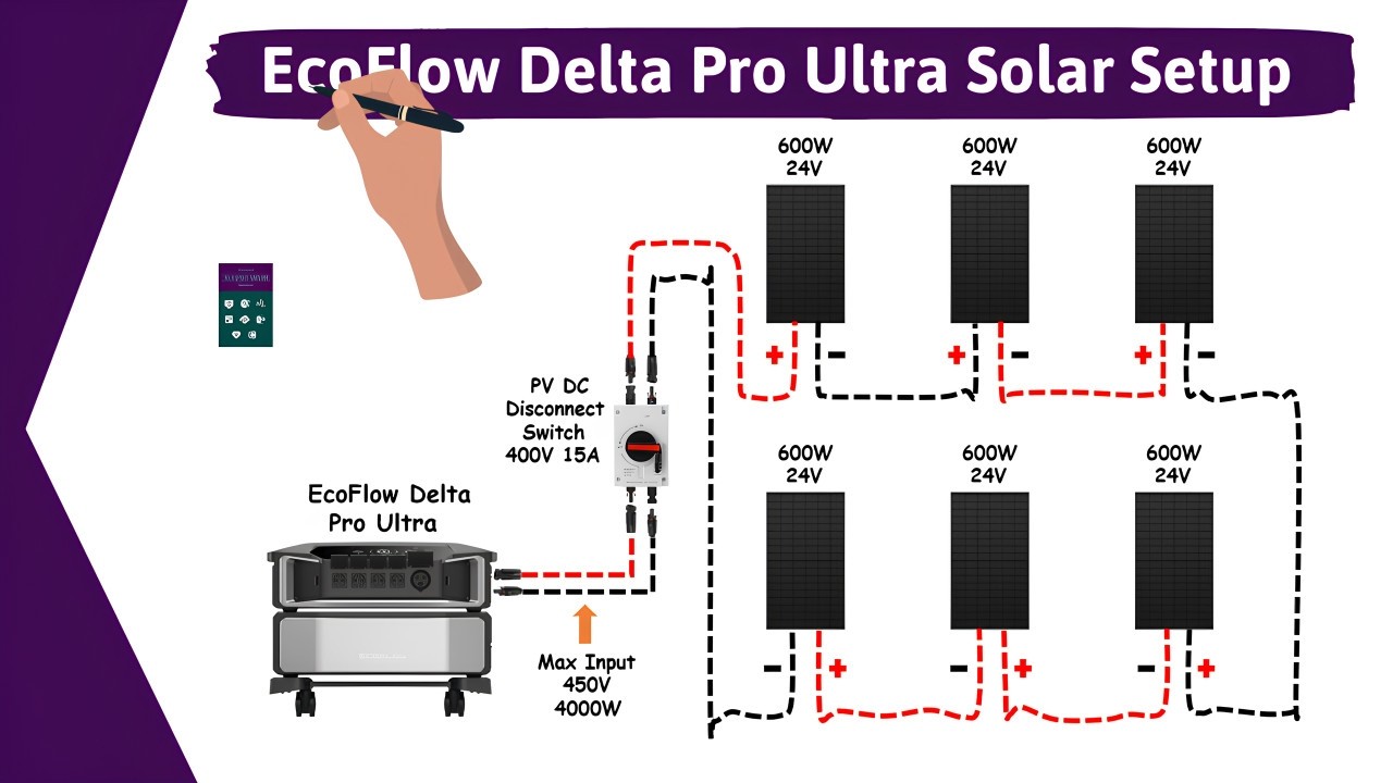 How To Wire And Connect EcoFlow Delta Pro Ultra On Solar Panel I DIY Solar  I Off-Grid Solar Energy