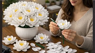 Career Overview Turn plastic spoons into realistic and attractive lotus flowers🥄🥄_ Water lily