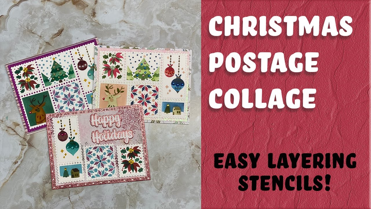 Waffle Flower Christmas Postage Collage