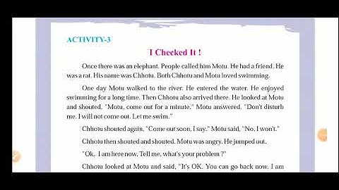 Std 6 English Unit 2 Two : Mo - Chho. Activity 3