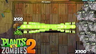PvZ 2 Challenge - 50 Plants Max Level Boosted Pea Vine Vs 100 Newspaper Zombies level 7 screenshot 5