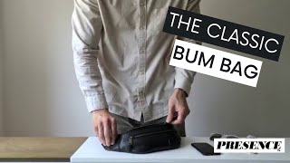 Classic Bum Bag Fanny Pack Made From Full-Grain Black Leather Presence
