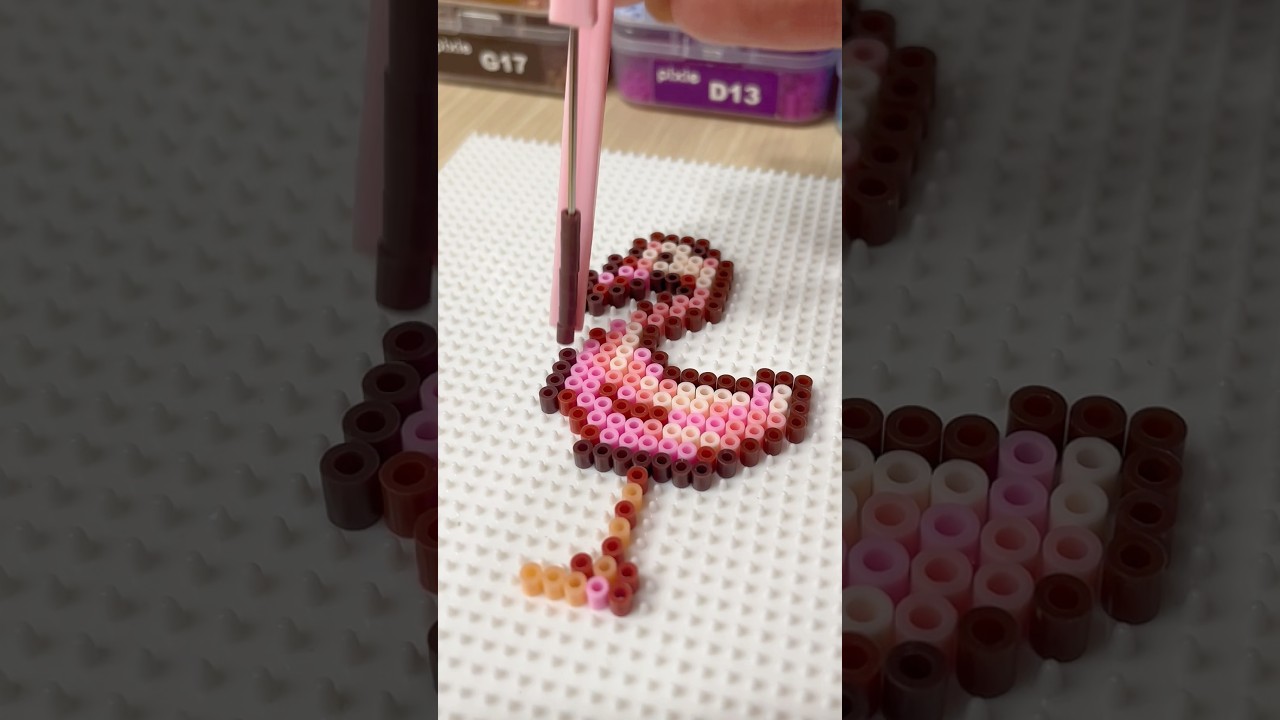 Stardew Valley Pink Flamingo | Cute Farm Decor Pixel Art with Pixie Beads 