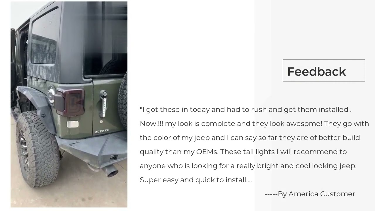 LED Tail Lights for 2007-2017 Jeep Wrangler JK Brake Reverse Light Daytime Running Lamps DRL