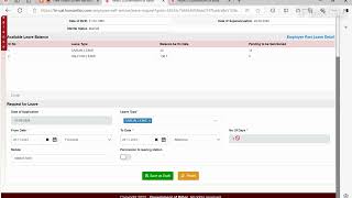 Bihar HRMS - LEAVE APPLICATION BY EMPLOYEE screenshot 3