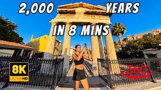 Ancient Roman Agora Athens: Virtual Walk Through Historic Ruins & Cozy Taverns 8K