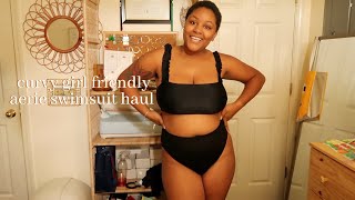 aerie swimsuit try-on haul / curvy girl edition