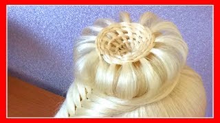 BASKET CROWN BUN HAIRSTYLE / HairGlamour Styles /  Braids Hair Tutorial