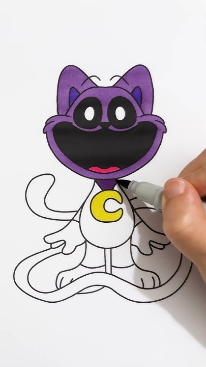 Как выглядит кот дремот из poppy playtime Coloring Smiling Critters CatNap 