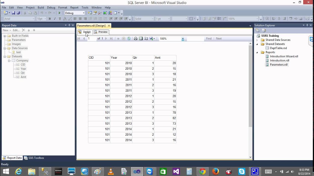 SSRS 4 Parameters lesson 1 By Bhaskar Reddy Baddam - YouTube