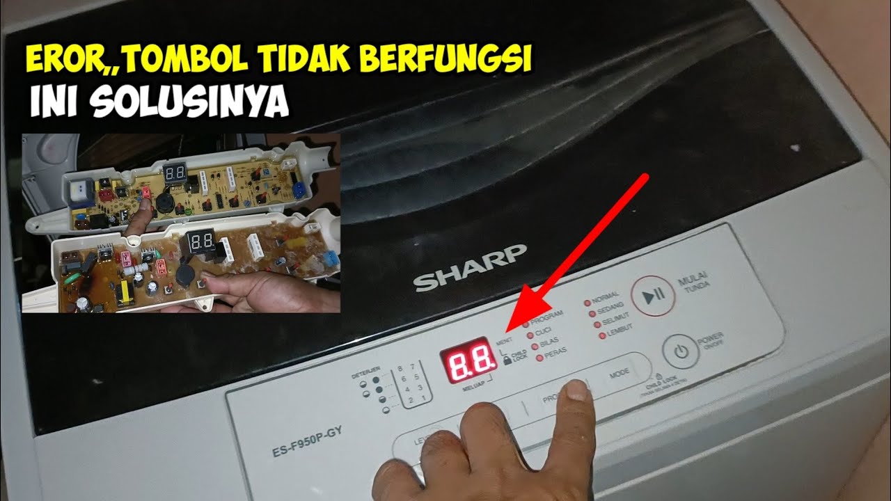 Sharp F950 ganti modul mesin cuci Sharp ES-F950P-GY - YouTube