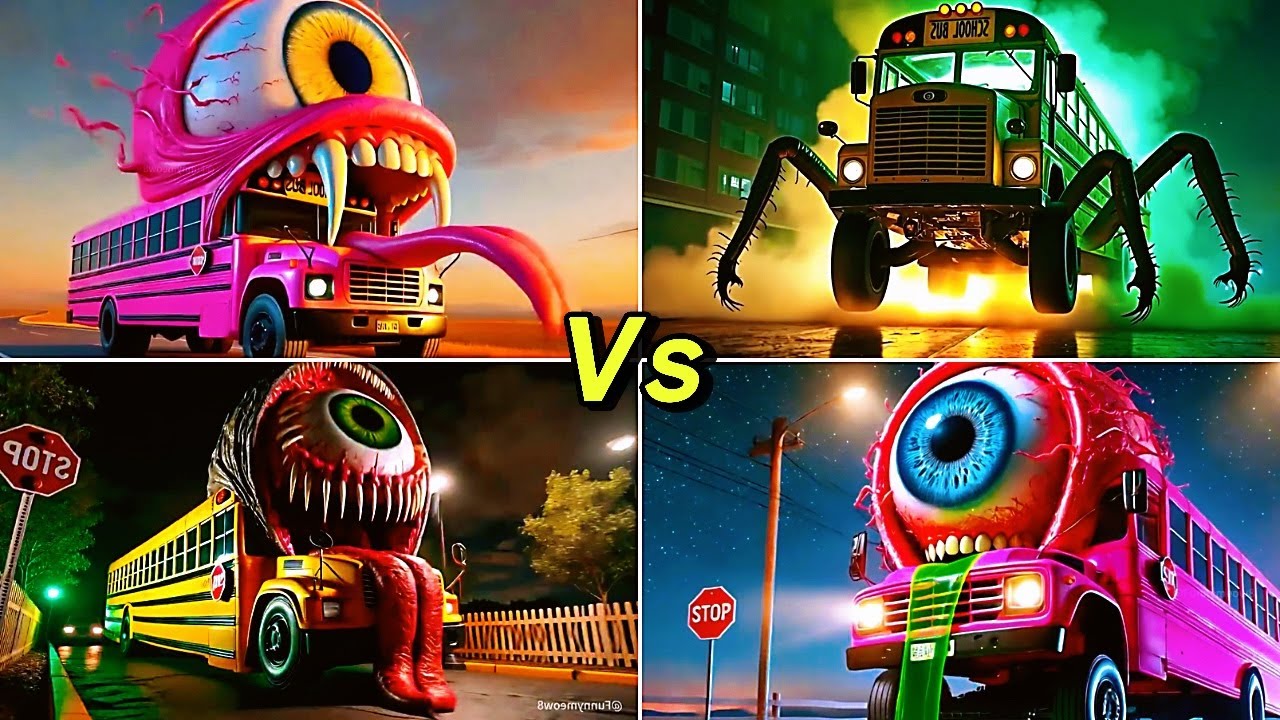 Tiles Hop but with School Bus Monsters & Coffin Dance Music🚌🔥✅