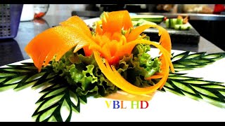 Carrot Decoration on Plate | How to cut carrot to be a beautiful flower garnish
