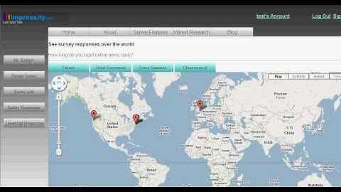 How to create a survey - see responses geographically using impressity.com