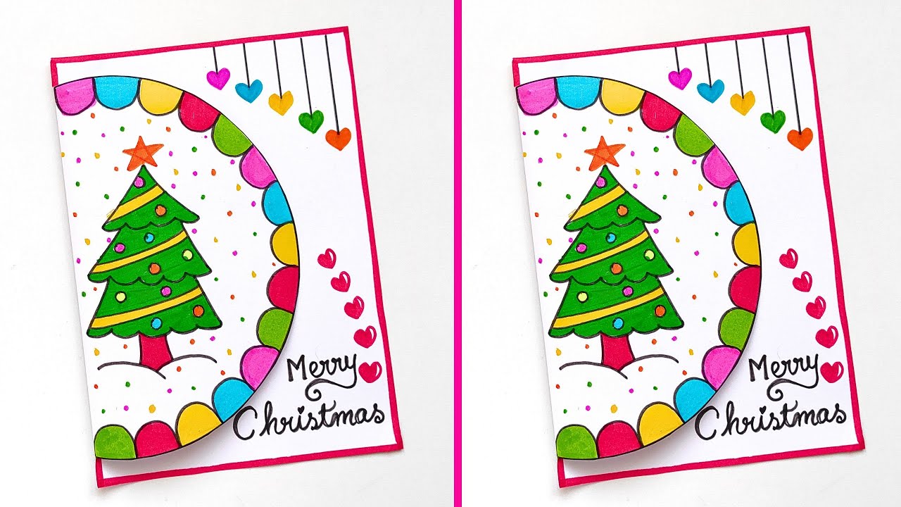 🎄 Merry Christmas Greeting Card 🎄 | Easy & Unique Christmas Card | How ...