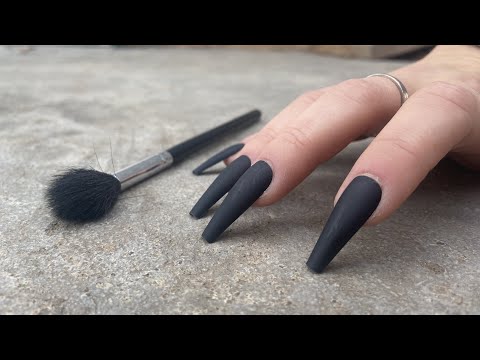ASMR: Tapping on concrete & wood (some scratching) + Camera brushing! (For Madison) Fast Lofi asmr