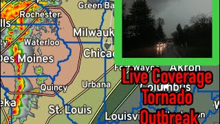 EMERGENCY COVERAGE: Tornado outbreak ongoing - 80 mph wind, A couple STRONG tornadoes, Giant hail