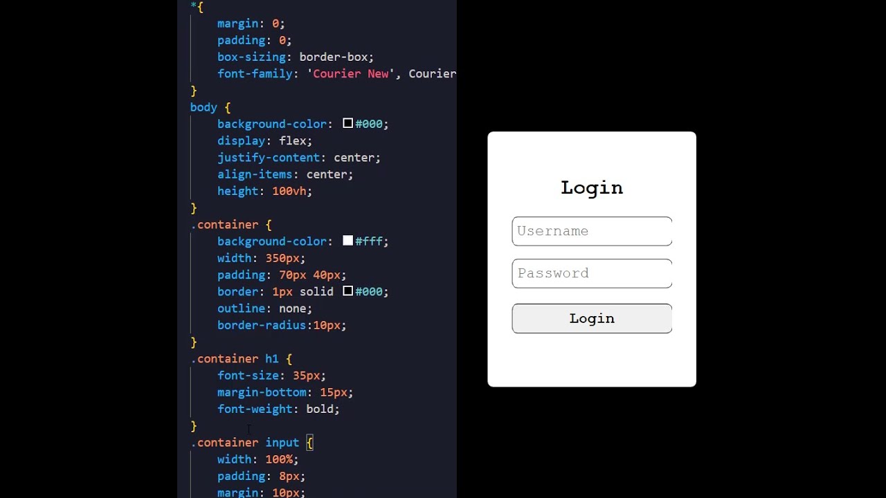 SIMPLE LOGIN FORM WITH HTML & CSS #1 - YouTube