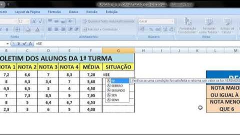 Excel 2007 - Função SE + Formatação Condicional