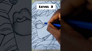 How to Draw Broly's Face in Different levels 👀 #shorts #drawing #dragoball