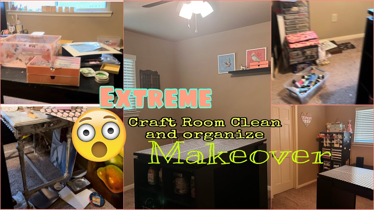 Extreme clean up and Organization Craft Room 2024 Clean with me 