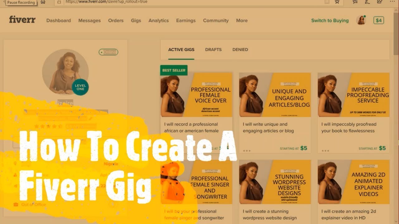 How To Create A Fiverr Gig - YouTube
