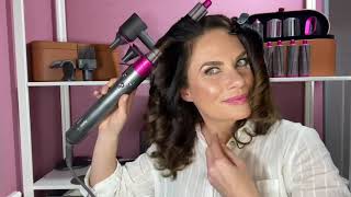 DEBORAH ANN GAETANO QVCuk MODEL- DYSON AIRWRAP COMPLETE Long Barrel Styling