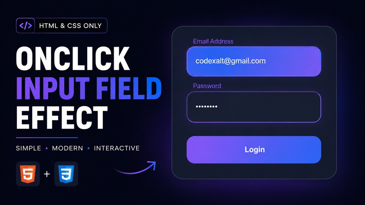 Modern Input Field Effect Using HTML & CSS - YouTube