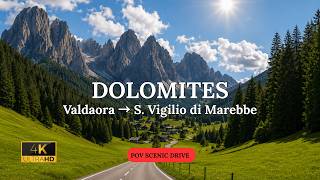 🇮🇹 Dolomites Scenic Drive | Valdaora → S. Vigilio di Marebbe | Italy’s Mountain Beauty 4K 🏔️
